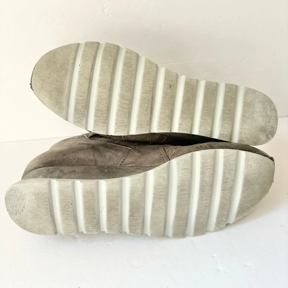 Miz Mooz Gray Leather Chalice Hightop Sneakers Shoes